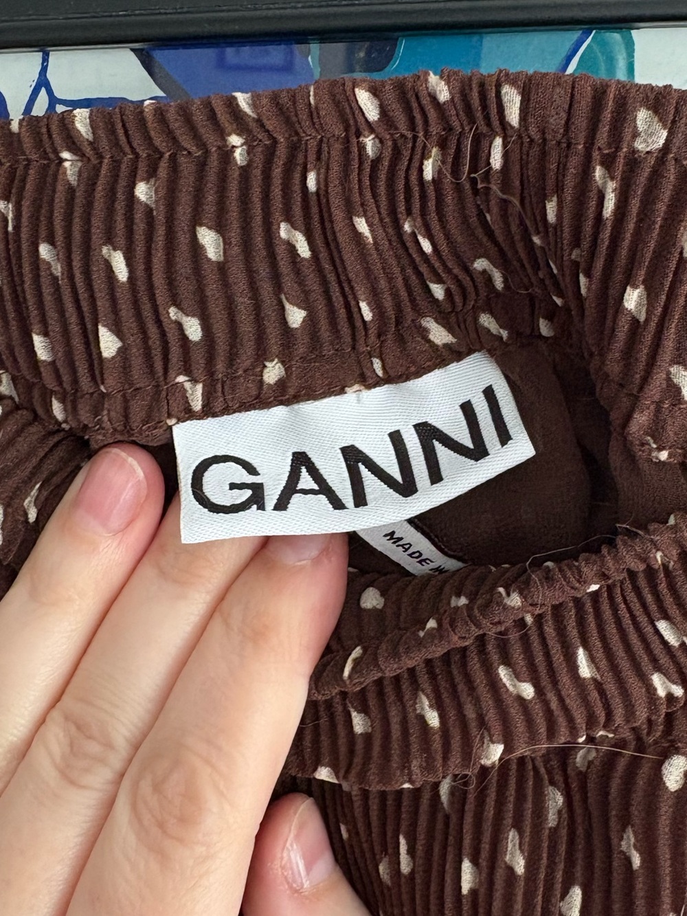 GANNI Pleated printed georgette midi skirt - Picture 4 of 4